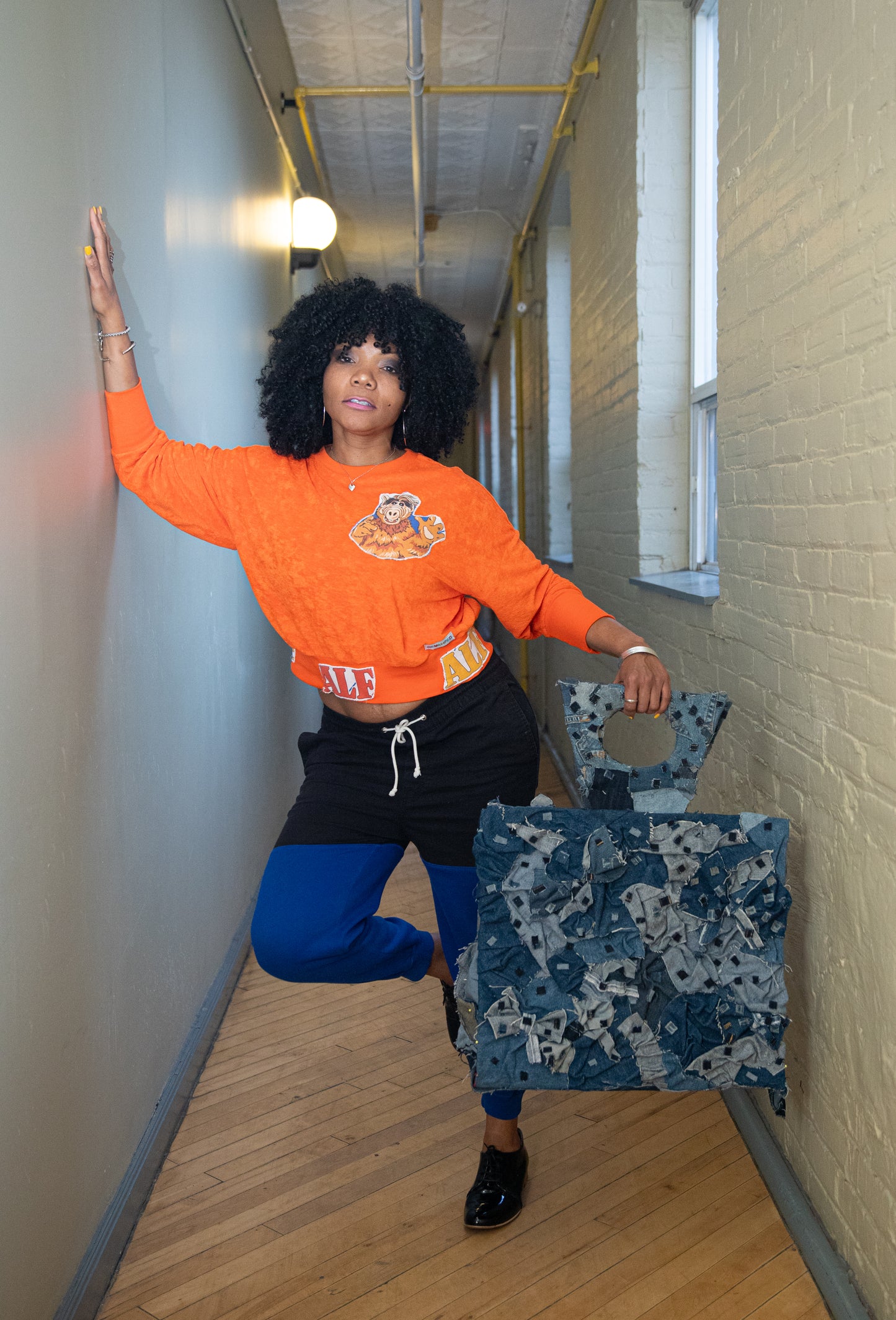 ORANGE "ALF" CROP SWEATER