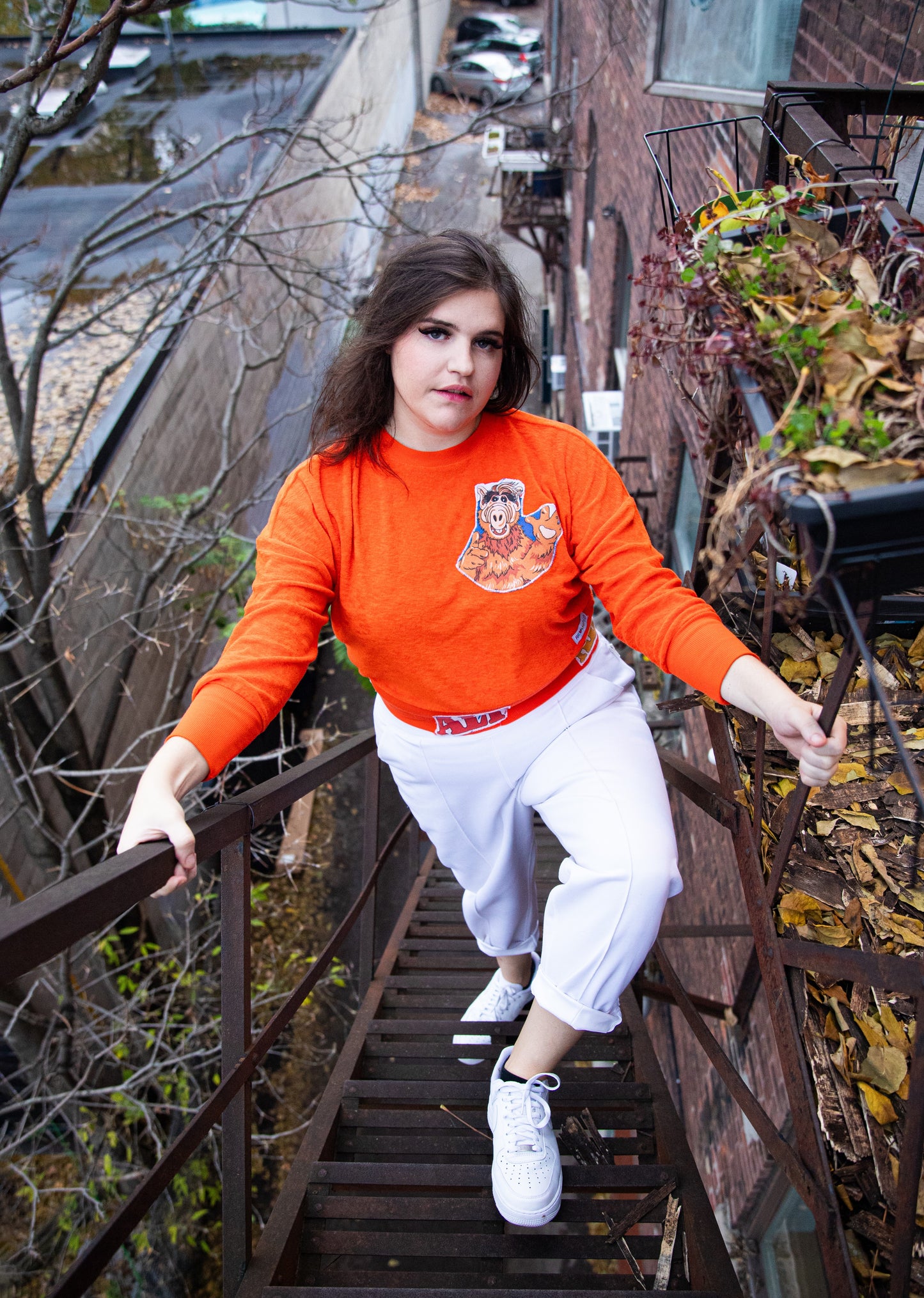 ORANGE "ALF" CROP SWEATER