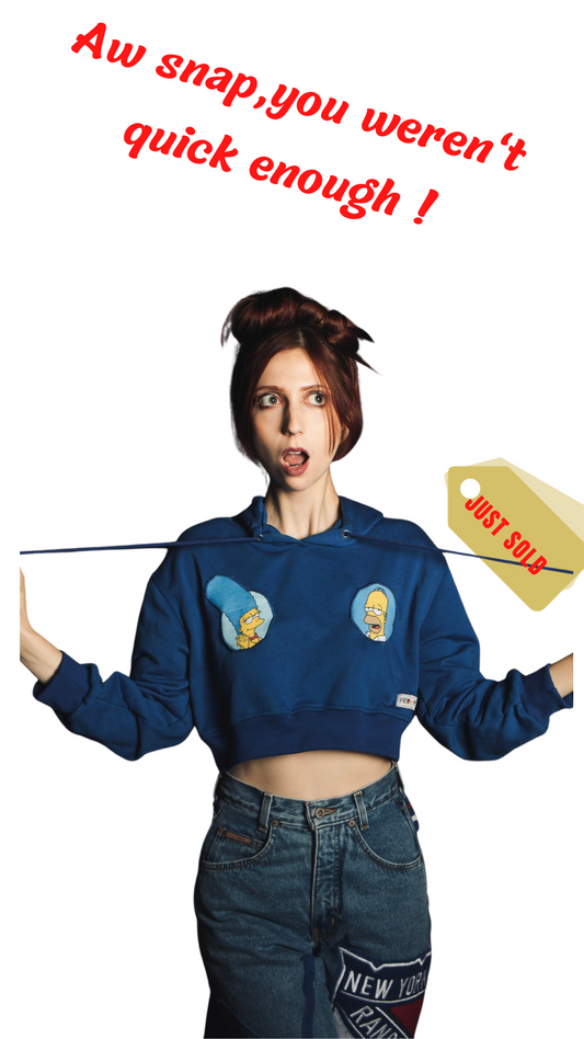 THE SIMPSONS MARGE AND HOMER CROPPED HOODIE