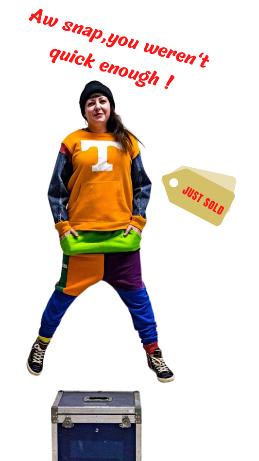 ORANGE "T" DENIM SLEEVE PULLOVER