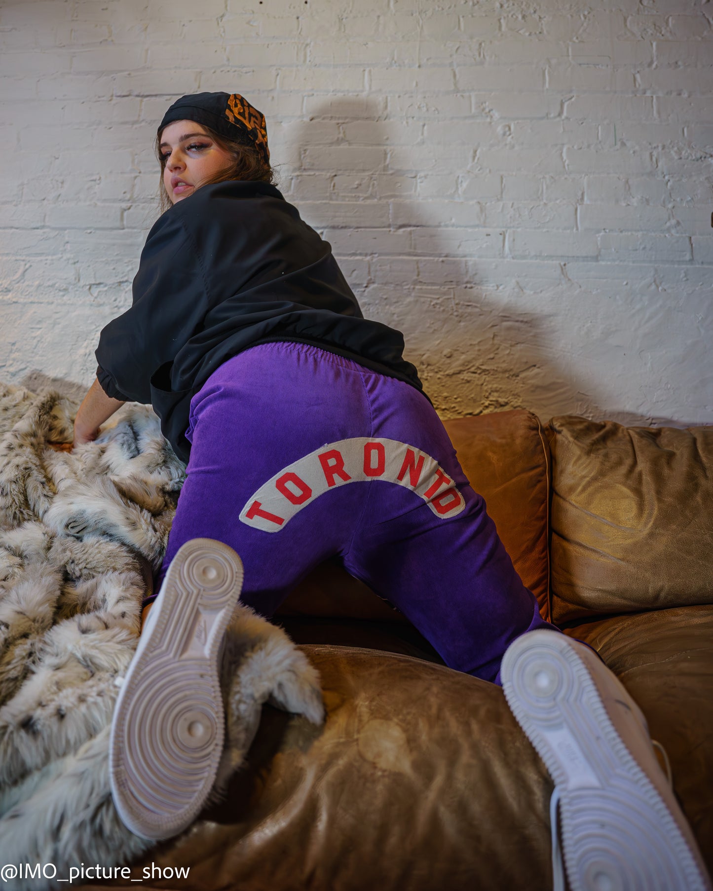 "TORONTO RAPTORS"  PURPLE CORDUROY GAME SUIT.