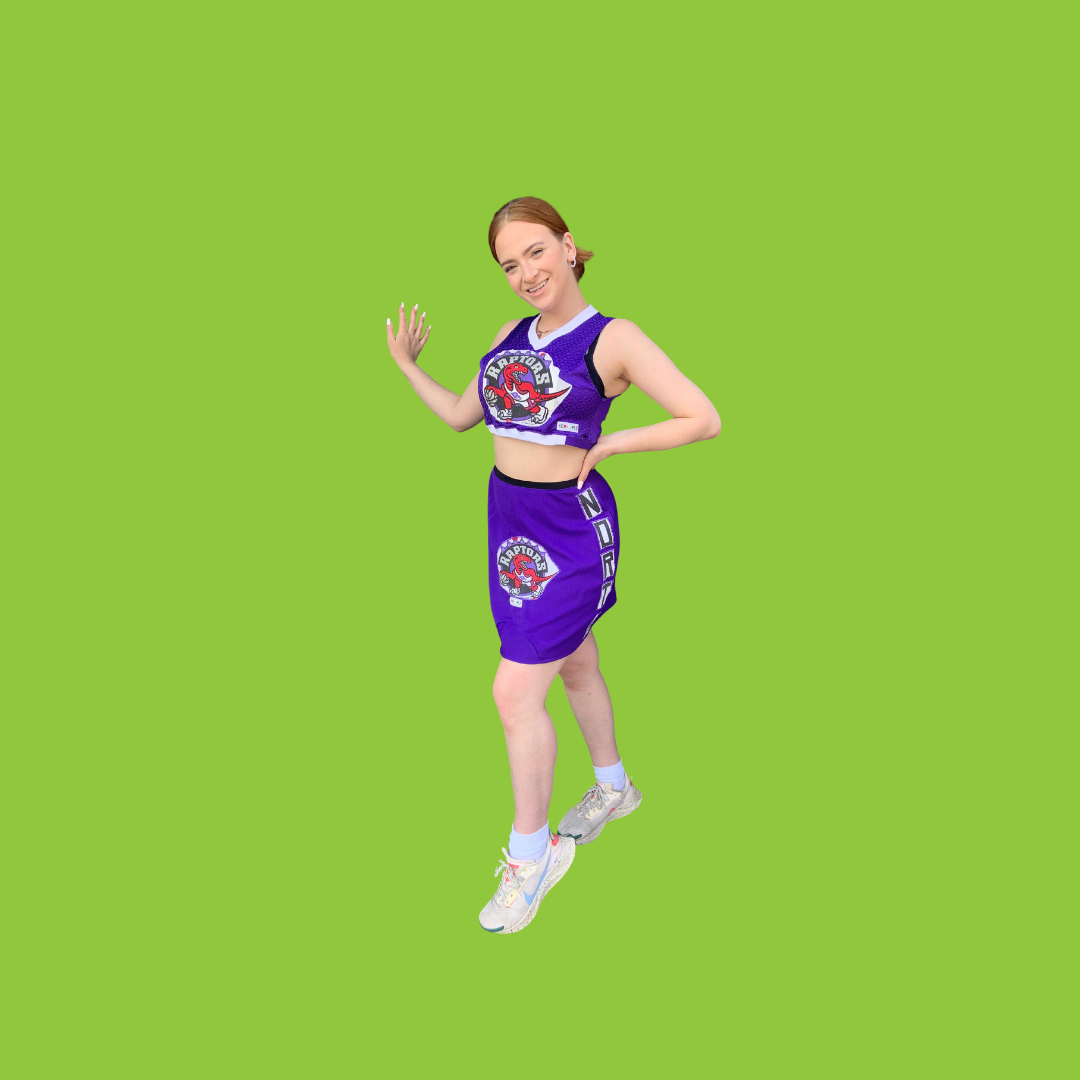 RAPTORS VINTAGE MASH UP WE THE NORTH SKIRT /TOP SET