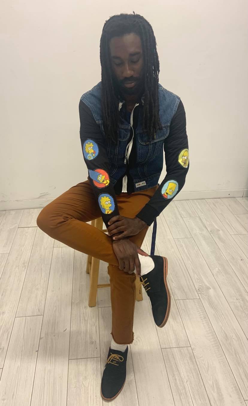 Revamped "The simspons" denim hoodie jacket. Alterations available