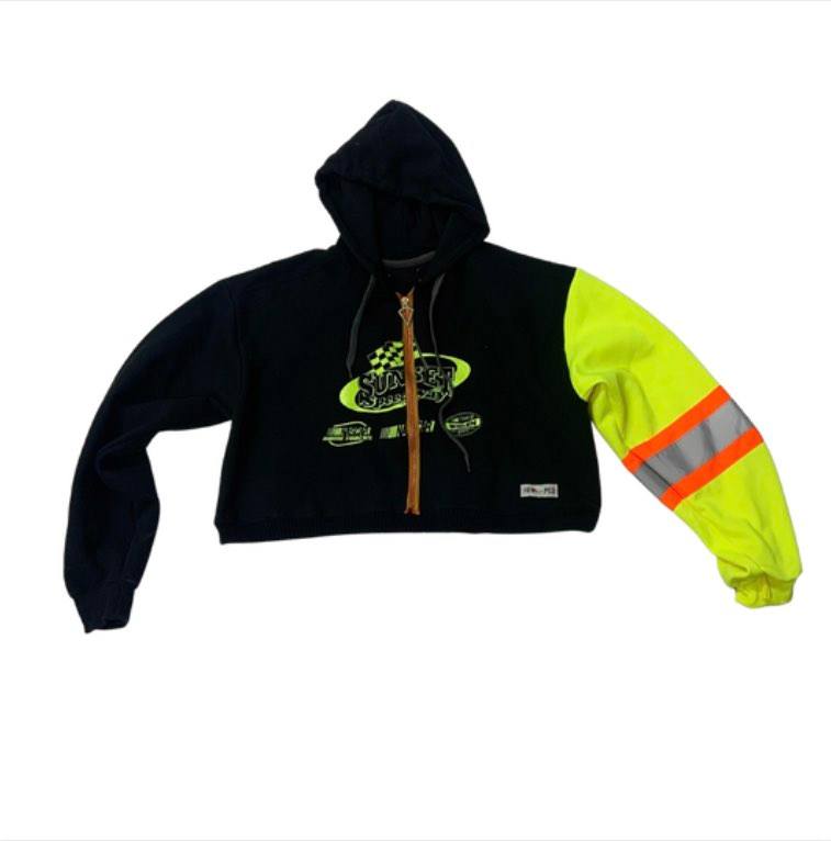 Revamped Clothing Toronto - Repurposed Upcycled Alterations Repairs Parkdale nascar high vis crop
