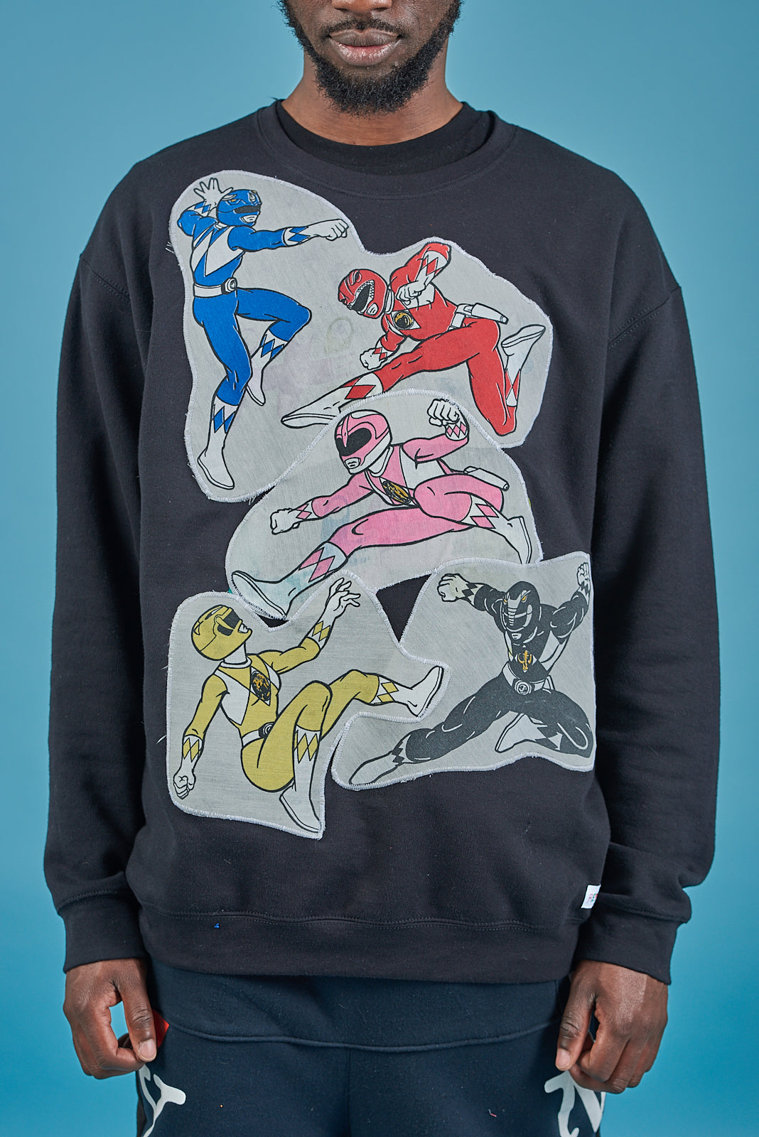 Black REVAMPED ALL "POWER RANGERS" PULL OVER. Alterations available