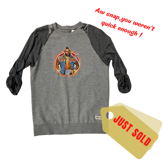 "MR. T" PULLOVER WITH CONTRASTING SLEEVES