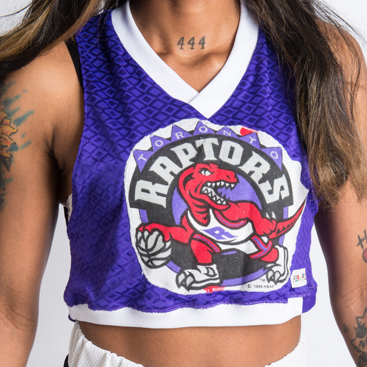 Revamped Clothing Toronto - Repurposed Upcycled Alterations Repairs Parkdale raptors crop top tank top