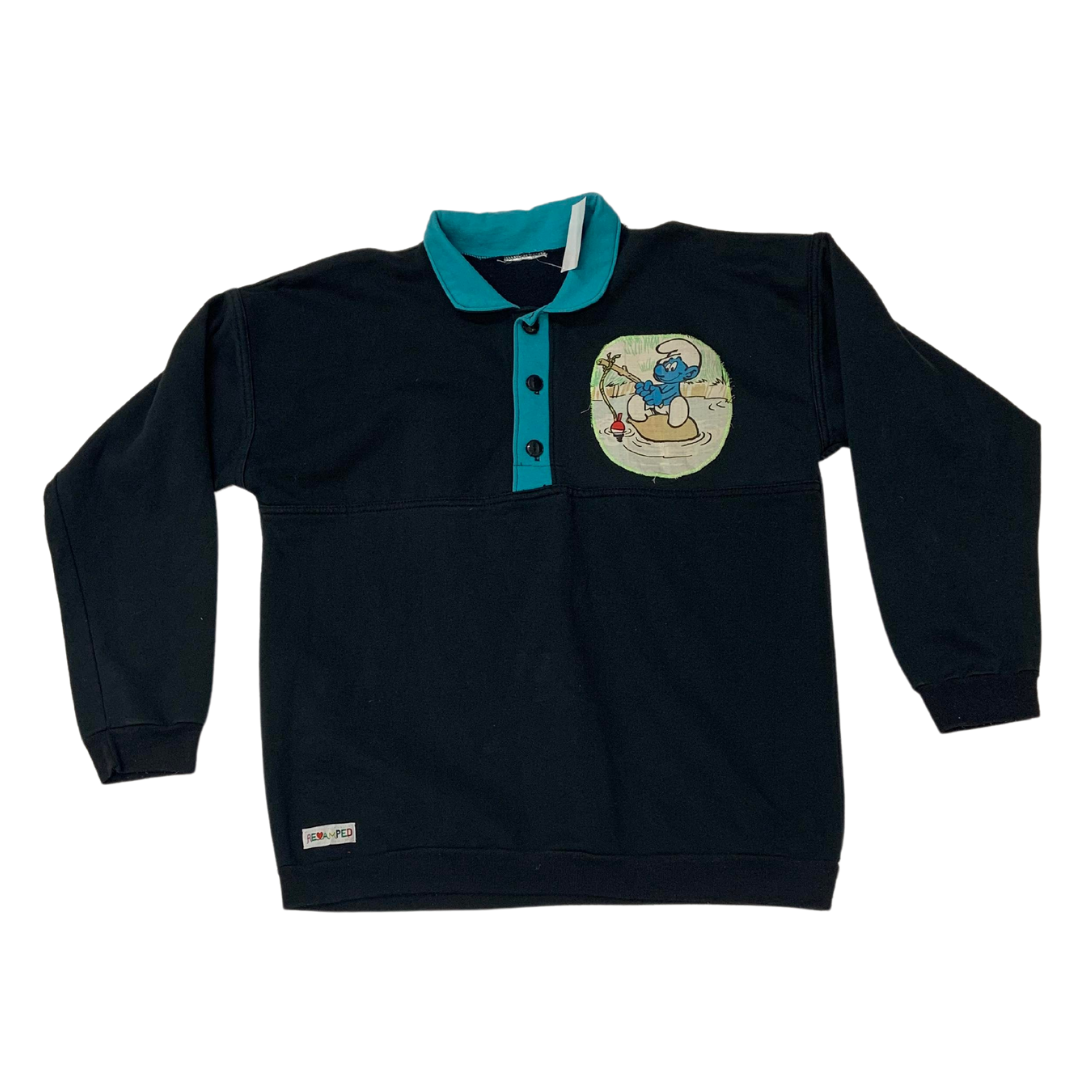 "THE SMURFS" VINTAGE COLLARED PULLOVER