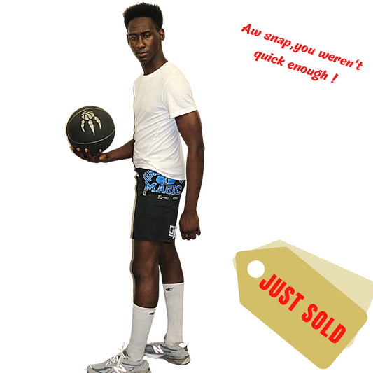 BLACK AND WHITE "MAGIC" JERSEY SHORTS