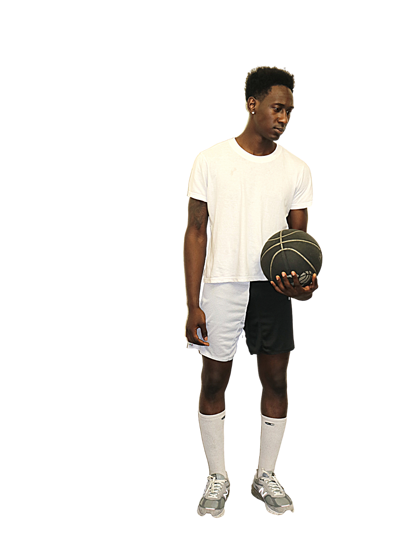 BLACK AND WHITE "MAGIC" JERSEY SHORTS