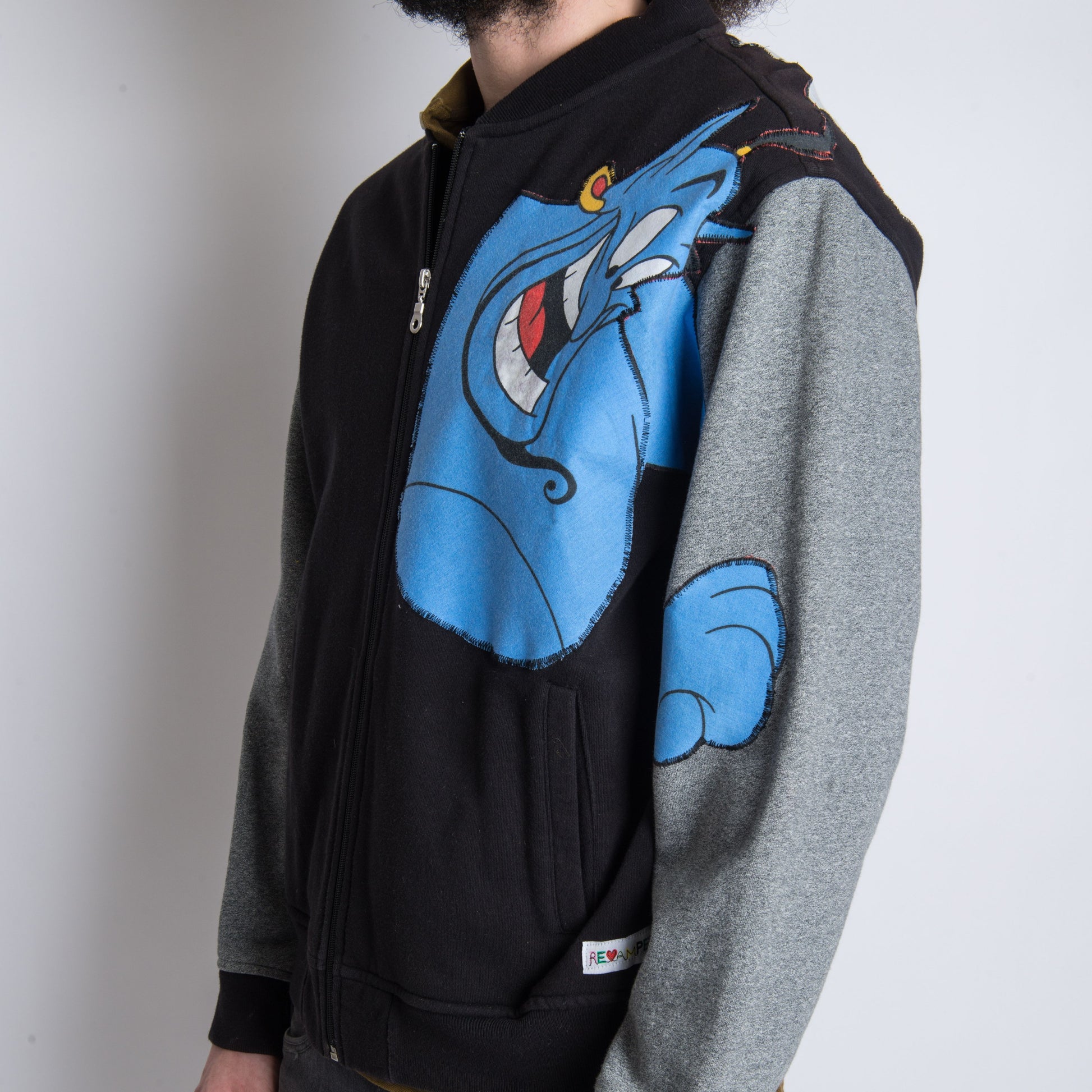 Revamped Clothing Toronto - Repurposed Upcycled Alterations Repairs parkdale  - genie Revamped  altered zip up hoodie