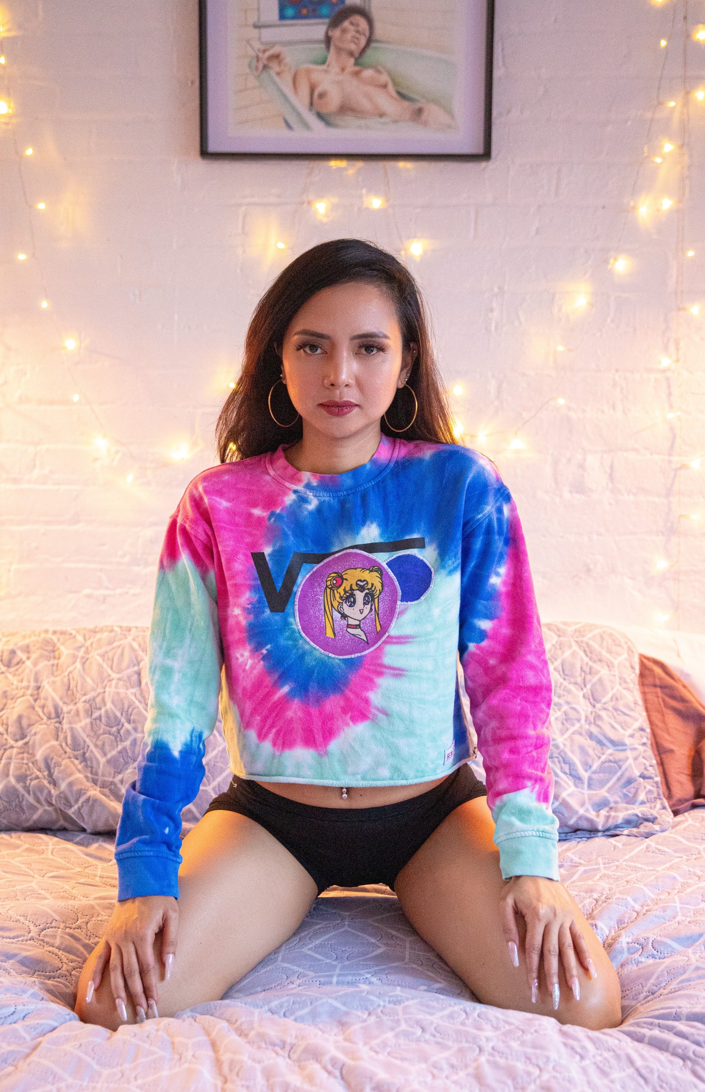 THE SQUARE ROOT OF SAILORMOON  CROPPED TYE DYE