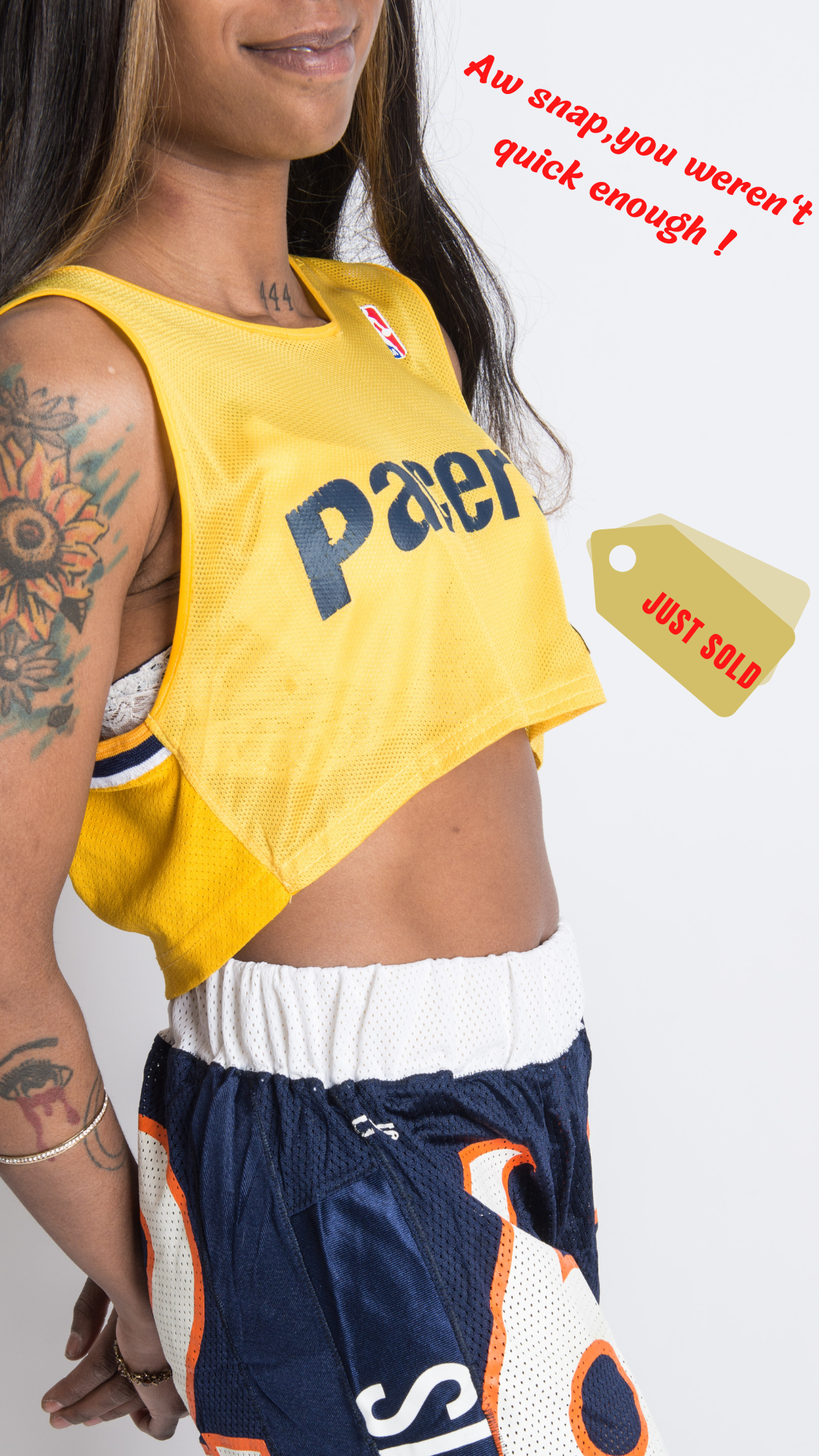 YELLOW "INDIANA PACERS" CROP